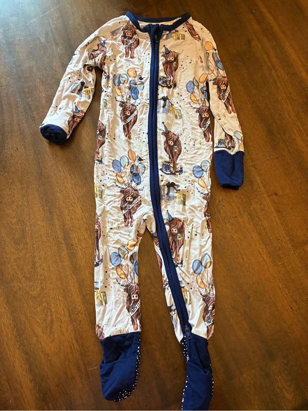 Fletch Brand Snoozer Pajamas 12-18 Months Romper Sleeper Bamboo Party Crasher